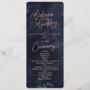 Search for rose gold and navy blue wedding programs Elegant