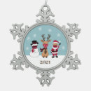 Search for funny snowman ornaments Santa