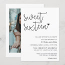 Search for minimalist sweet 16 invitations Elegant