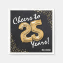 Search for 25th birthday decor Black and gold