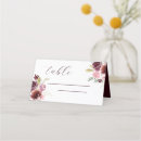 Search for floral wedding place cards Burgundy