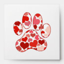 Search for paw print envelopes Red