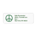 Search for peace symbol return address labels Green
