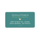 Search for teal heart return address labels Couple