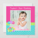 Search for candy 1st birthday invitations Pink