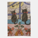 Search for christmas cat tea towels Watercolor