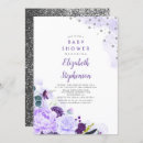 Search for purple glitter baby shower invitations Modern