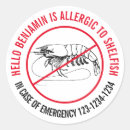 Search for shellfish allergy stickers Allergic