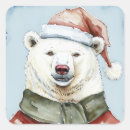 Search for funny polar bear stickers Santa claus