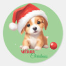 Recherche de chien de père noël autocollants Xmas
