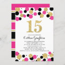 Recherche de hot pink black gold invitations Élégant