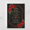 Search for black gold quinceanera invitations Roses
