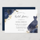 Search for navy and gold bridal shower invitations Floral