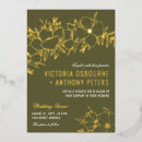Recherche de vert olive or invitations Romantique