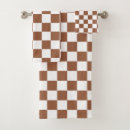 Search for brown and white bath towels Chequered
