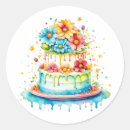Search for whimsical birthday cake stickers Blue