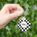 Search for chequered round keychains Retro
