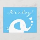 Search for elephant birth announcement cards Blue
