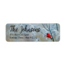 Search for winter cardinal return address labels Red bird