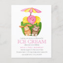 Search for ice cream 1st birthday invitations Girl