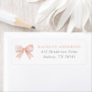Search for pink ribbon return address labels Bow baby shower