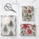 Search for farmhouse style wrapping paper Red and green