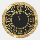 Search for gold clock stickers New year's eve