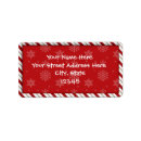 Search for red white and green return address labels Candy cane