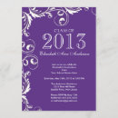 Search for purple and white graduation invitations Stylish