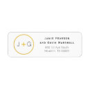 Search for gold circle return address labels Black and gold