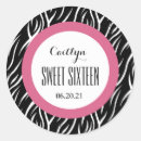 Search for zebra sweet sixteen stickers Pink
