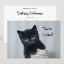 Search for black kitten birthday invitations Cute