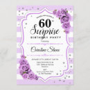 Search for purple white 60th birthday invitations For her
