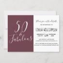 Search for burgundy 50th birthday invitations 50 and fabulous