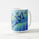 Search for blue butterfly mugs Illustration