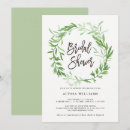 Search for green leaves bridal shower invitations Elegant
