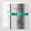 Search for turquoise silver wedding invitations Sparkle
