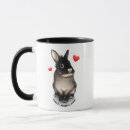 Search for black and white rabbit mugs Cute