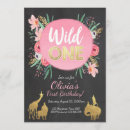 Recherche de wild animals anniversaire invitations Fille