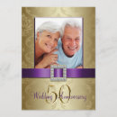 Search for gold 50th wedding anniversary invitations Purple