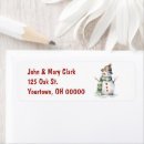 Search for winter snowman return address labels White