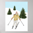 Recherche de skieuse posters Bleu