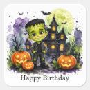 Search for frankenstein stickers Halloween birthday