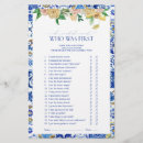 Search for who said it first games Bridal shower