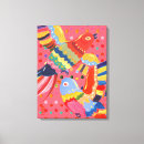 Search for colourful bird canvas prints Pink