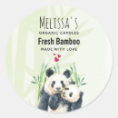 Recherche de amour panda autocollants Fabriqué avec amour