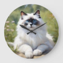 Recherche de félin horloges Yeux bleus