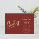 Search for red and gold 60th birthday invitations Sixty