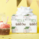 Search for baby boy shower wrapping paper Wild one
