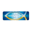 Search for fish return address labels Christian symbol